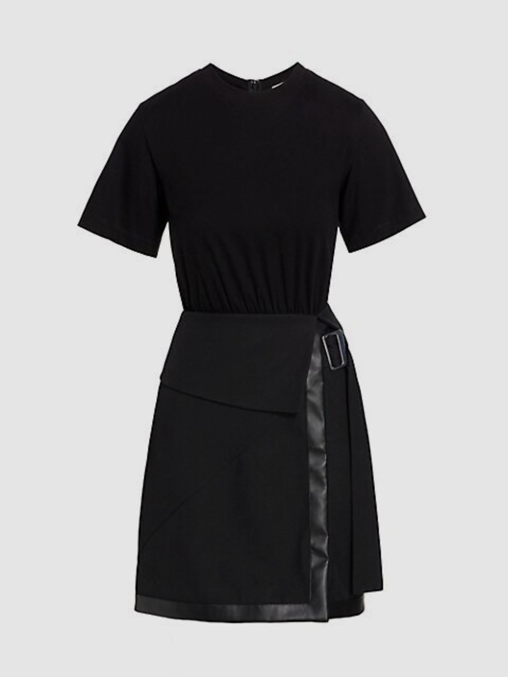 3.1 Phillip Lim Women's Black Mixed Media T-Shirt Combo Dress - Picture 3 of 7
